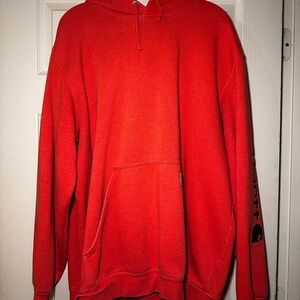 Carhartt Bright Red Hoodie with Sleeve Logo